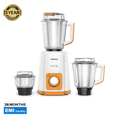 Picture of Havells SuperMix 500w NV 3 SS Jar. Orange Mixer Grinder - Orange
