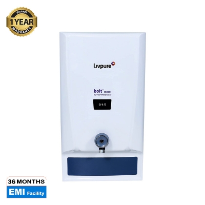 Picture of Livpure Bolt Plus Copper RO UV Mineraliser Water Purifier - White