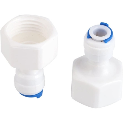 Picture of 2 Piece Premier Quality Water Filtration System 1/2 "to x 3/8" Thread Push Fit Elbow - White