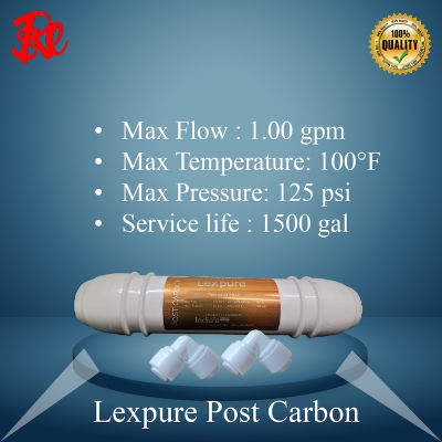 Picture of 10 Inch Lexpure Post Carbon Filter For Water Purifier with 2 Pices Elbow - White