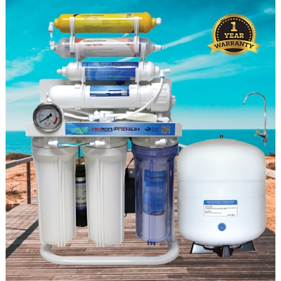 Picture of Ro Water Purifier 7 Stage Heron Premium Mineral and Infrared System (3.2gle Metal Tank) - White