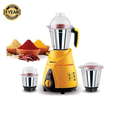 Picture of Jaipan JBU-05 Buttler Mixer Grinder (Yellow/Black) (750 Watts) With 3 Pices SS Jar - Light yellow