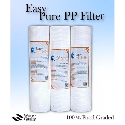 Picture of Water Purifier Easy Pure Premium PP Filter Cartridge 125g , Package of 3 Pieces. - White