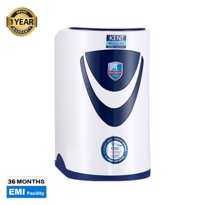 Picture of Kent Sterling Plus RO+UV+UF+TDS Cont. Under The Sink RO Water Purifier, 6 Liter (White & Blue) - White