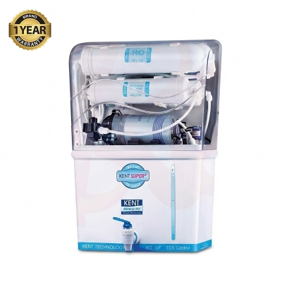 Picture of KENT  Super Plus RO + UF + TDS Controller Wall Mountable Water Purifier 8 L | 15 L/hr Water Purification | Makes Water 100% Pure | Retains Essential Minerals - White
