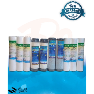 Picture of Full Package of Green Touch UDF, CTO, PP Filter Cartridge For 1 Year. - White