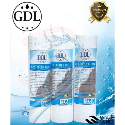 Picture of Water Purifier GDL Premium Quality Sediment Filter Cartridge Package of 3 Pieces. - White