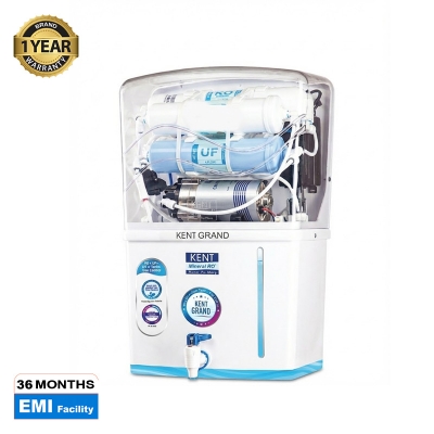 Picture of KENT Grand Wall-Mountable RO + UF + TDS + UV in-Tank (White) 20 Litre/hr Water Purifier Storage 8 litres - White