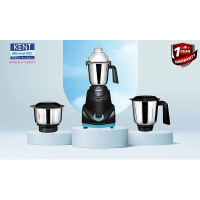 Picture of KENT  TrueMix-B 750W | Pulse Function | Auto Shut-Off | 3 Stainless Steel Jars for Blending, Grinding, & Making Chutney - Black