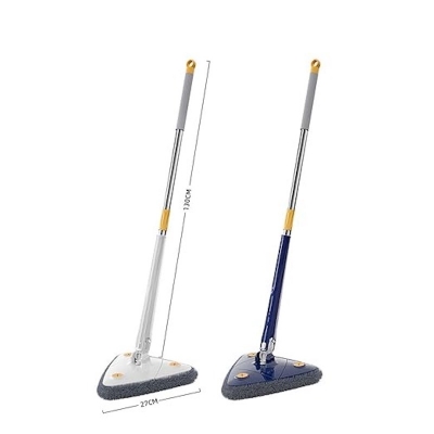 Picture of 360° Rotatable Mop Adjustable Cleaning Tool Telescopic Triangular Mop for Home Tub/Tile/Floor/Wall Cleaning Dry Wet Floor Mop - Blue