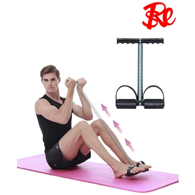 Picture of Fitness Equipment Pull Rope Tension Foot Pedal Foot Pedal Expander Home Yoga Pull Ropes Elastic Home Gym Equipment UOMUN - Black