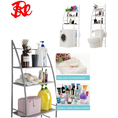 Picture of Clothing Racks Over The Toilet Storage Shelf Bathroom Space Saving Organizer Rack,B,Toilet Rack - White