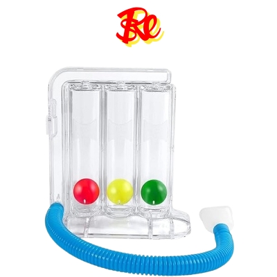Picture of 3-Ball Deep Breathing Exerciser Lung Deep Breath Trainer Incentive Spirometer Spirometry Breath Measurement System - White