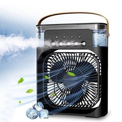 Picture of ac dc portable solar rechargeable ventilador humidifier air water cooler mist fan - Multicolor