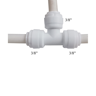 Picture of 3/8" inch Push Te Elbow For All Ro Water Purifier - White