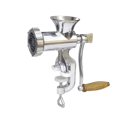 Picture of Meat Hand Grinder, Manual Meat Grinder Aluminum Alloy Sausage Beef Mincer for Making Sausage Kitchen Tool for meat grinder hand meat mincer - Silver