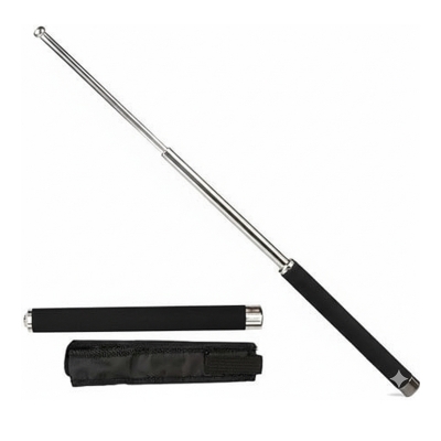 Picture of Ultimate Personal Stick Safety: Foldable Multitool for Men and Women - Comfotable Grip, Nylon Bag Cover - Silver Black - Multicolor