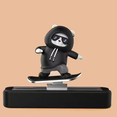 Picture of Trendy Skateboarding Bear Car Dashboard Decoration – Cool Stylish Bobblehead