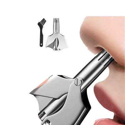 Picture of Safe Nose Hair Removal Tool – Manual Stainless Steel Trimmer - Silver