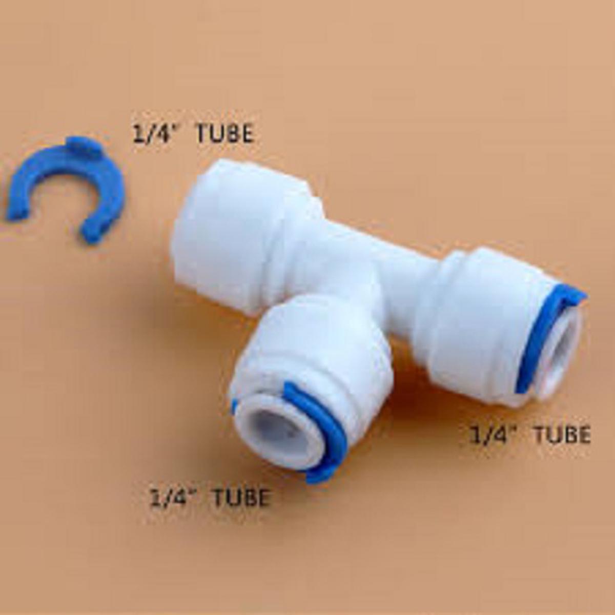 Picture of Union Tee Elbow 1/4" Fitting Connection Reverse Osmosis Water Filter T connector quick price for 1pcs