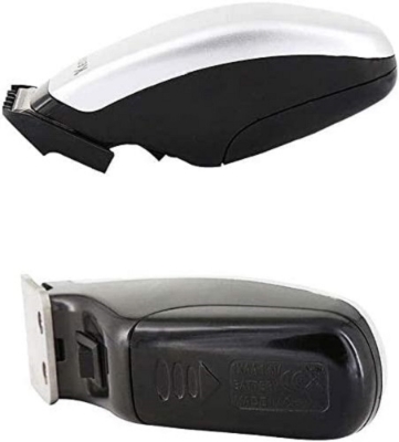 Picture of Kemei KM-9612 Mini Electric Beard Trimmer with Hair Clipper Shaving Set Trimmer 30 min Runtime 2 Length Settings (Silver) - White