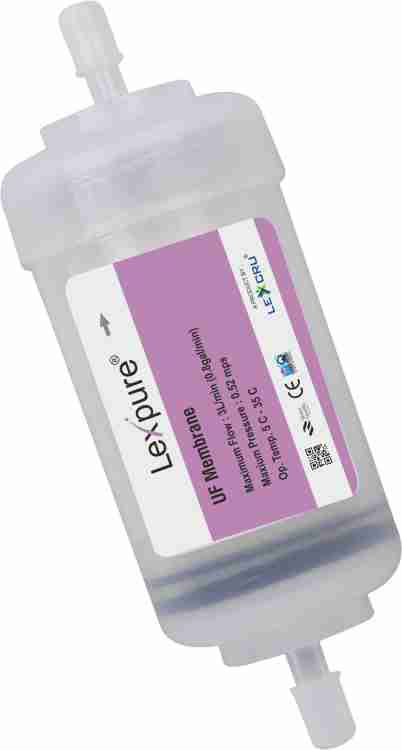 Picture of Lexpure 4-inch UF Membrane Filter Authentic Hollow Fiber 0.001 Micron with 2 Connectors for RO Water Purifiers - White