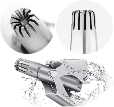 Picture of Safe Nose Hair Removal Tool – Manual Stainless Steel Trimmer - Silver