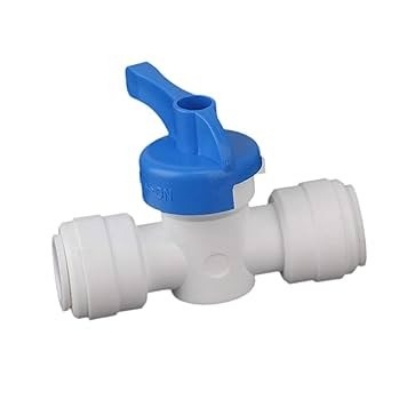 Picture of 3/8” Quick Connect Shut-Off Valve for RO Water Purifiers – Blue Handle Ball Valve
