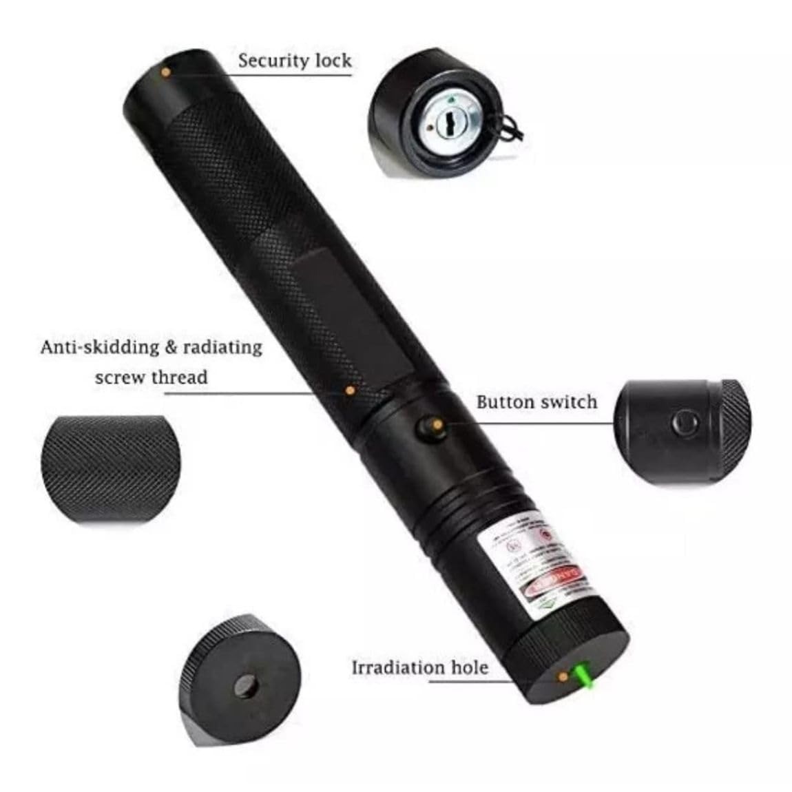 Picture of Green laser Pointers- USB Built-in batteries Red dot Continuous Line High Powerful Laser torch For Outdoor Camping Hiking - Not Specified