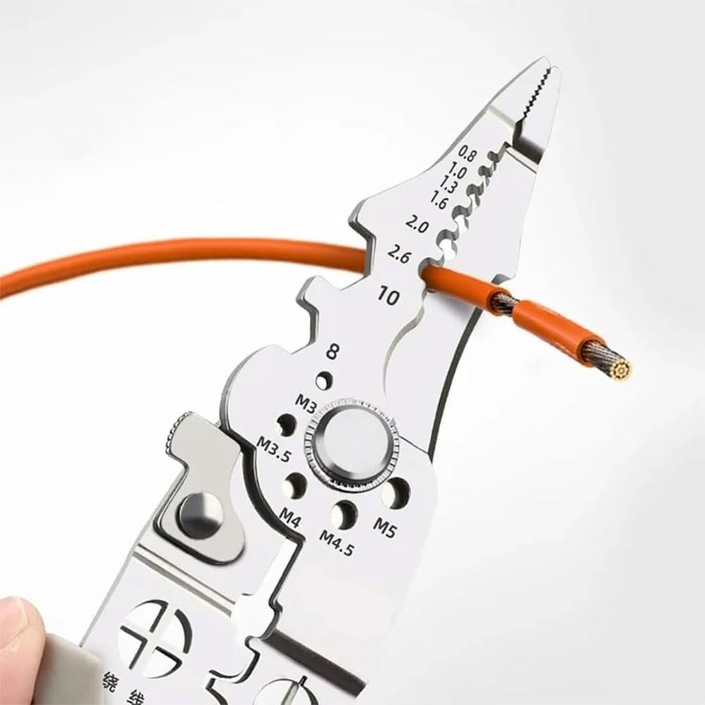 Picture of Heavy Duty Wire Cutter, Stripper & Crimping Plier – Multi-Purpose Tool - Grey
