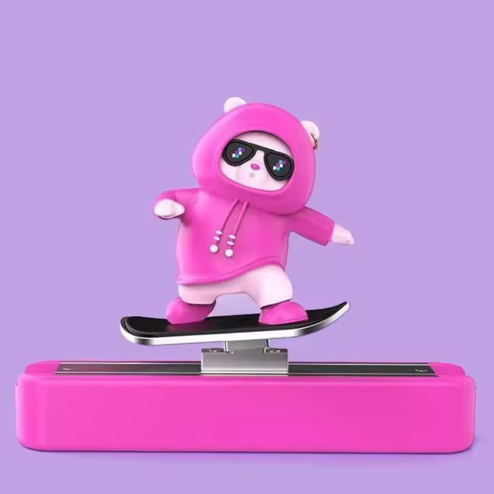 Picture of Trendy Skateboarding Bear Car Dashboard Decoration – Cool Stylish Bobblehead