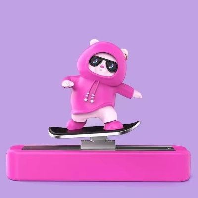Picture of Trendy Skateboarding Bear Car Dashboard Decoration – Cool Stylish Bobblehead