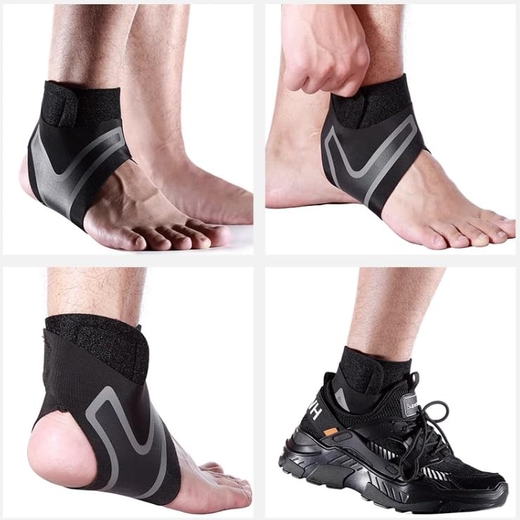 Picture of Breathable Elastic Foot Support Wrap for Pain Relief & Joint Stability - Black