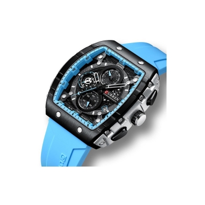 Picture of CURREN 8442 Multi-function Chronograph Watch for Men- Sky Blue