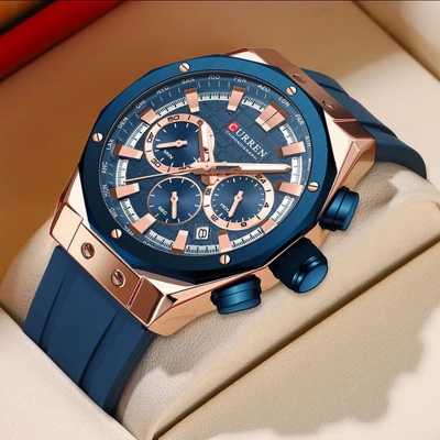 Picture of Curren 8464 Orginal Watch For Men-Rose Blue