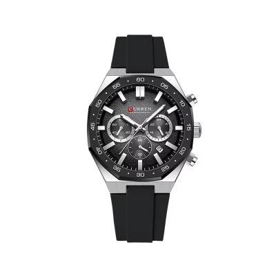 Picture of Curren 8489 Watch For Men Silicon Belt – Black