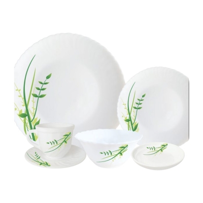Picture of 32 Pcs H&S Opal Glass Dinnerware. - 32 Pcs - White