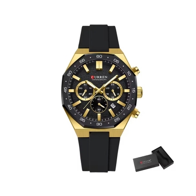 Picture of Curren 8489 Watch For Men Silicon Belt – Gold