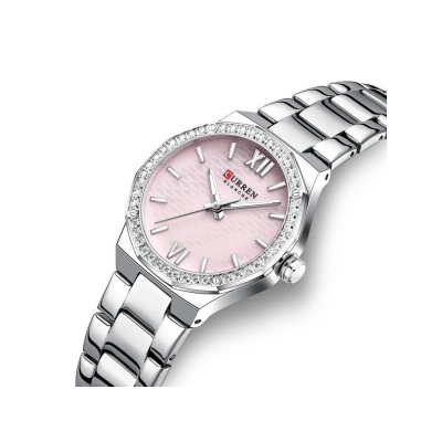 Picture of CURREN 9103 Fashion Luminous Quartz Stainless Steel Ladies Watch-Silver Pink