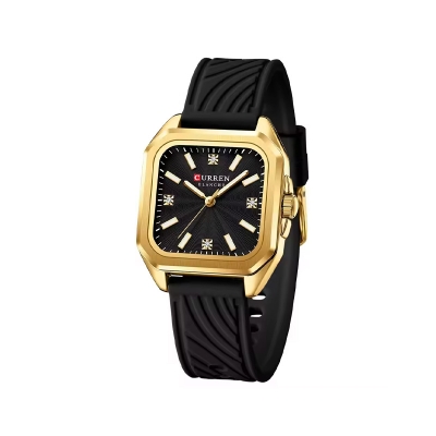 Picture of CURREN 9113 Watch Silicon Strap For Women-Golden Black