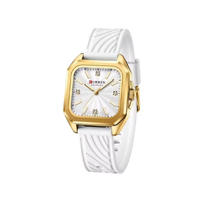 Picture of CURREN 9113 Watch Silicon Strap For Women-Golden White