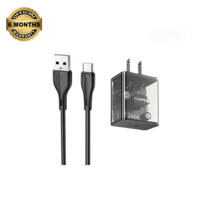 Picture of Awei C11T Fast Charging Transparent Adapter with Type-C Cable - Transparent