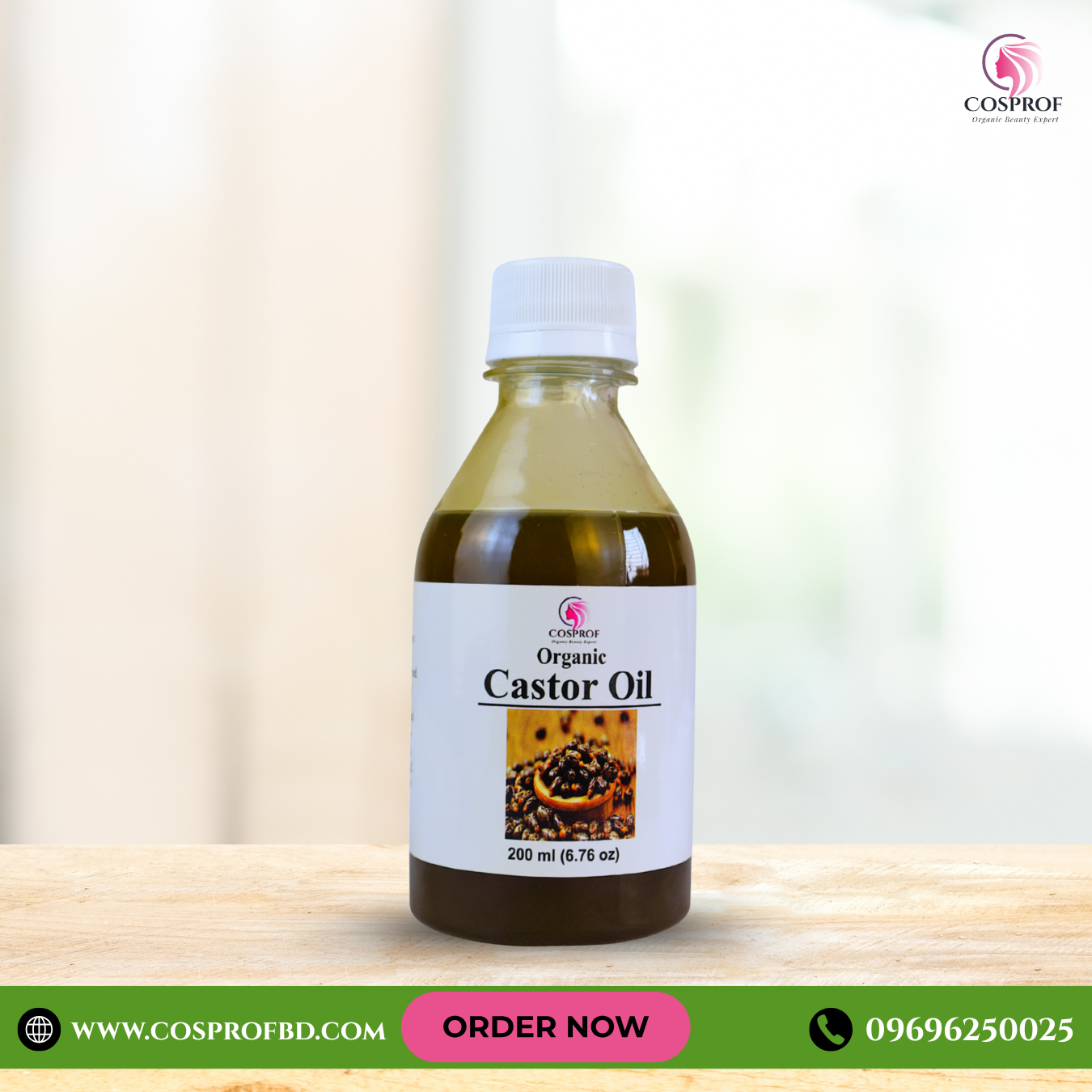 Picture of Cosprof Organic Castor Oil Hair Care 200 Ml