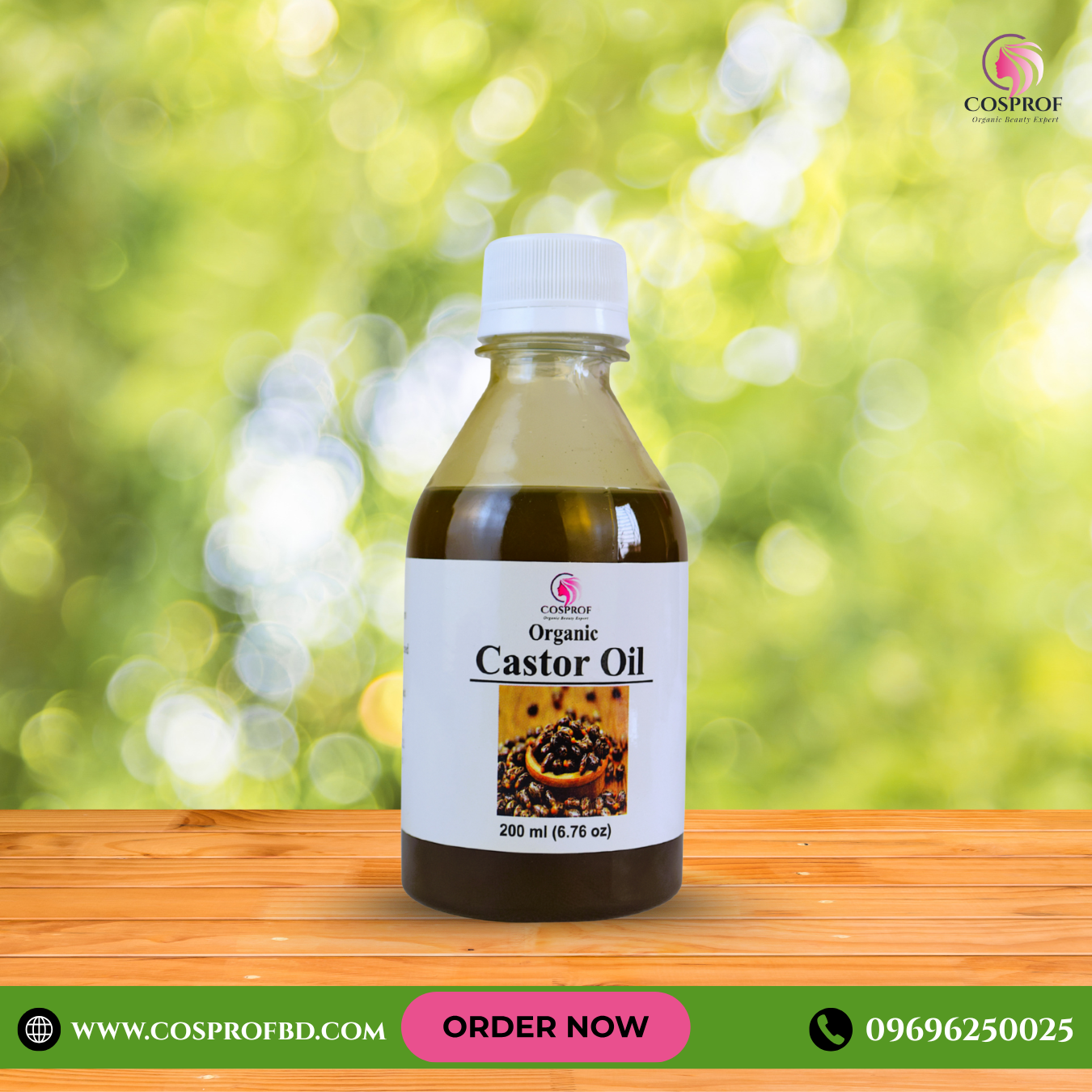 Picture of Cosprof Organic Castor Oil Hair Care 200 Ml