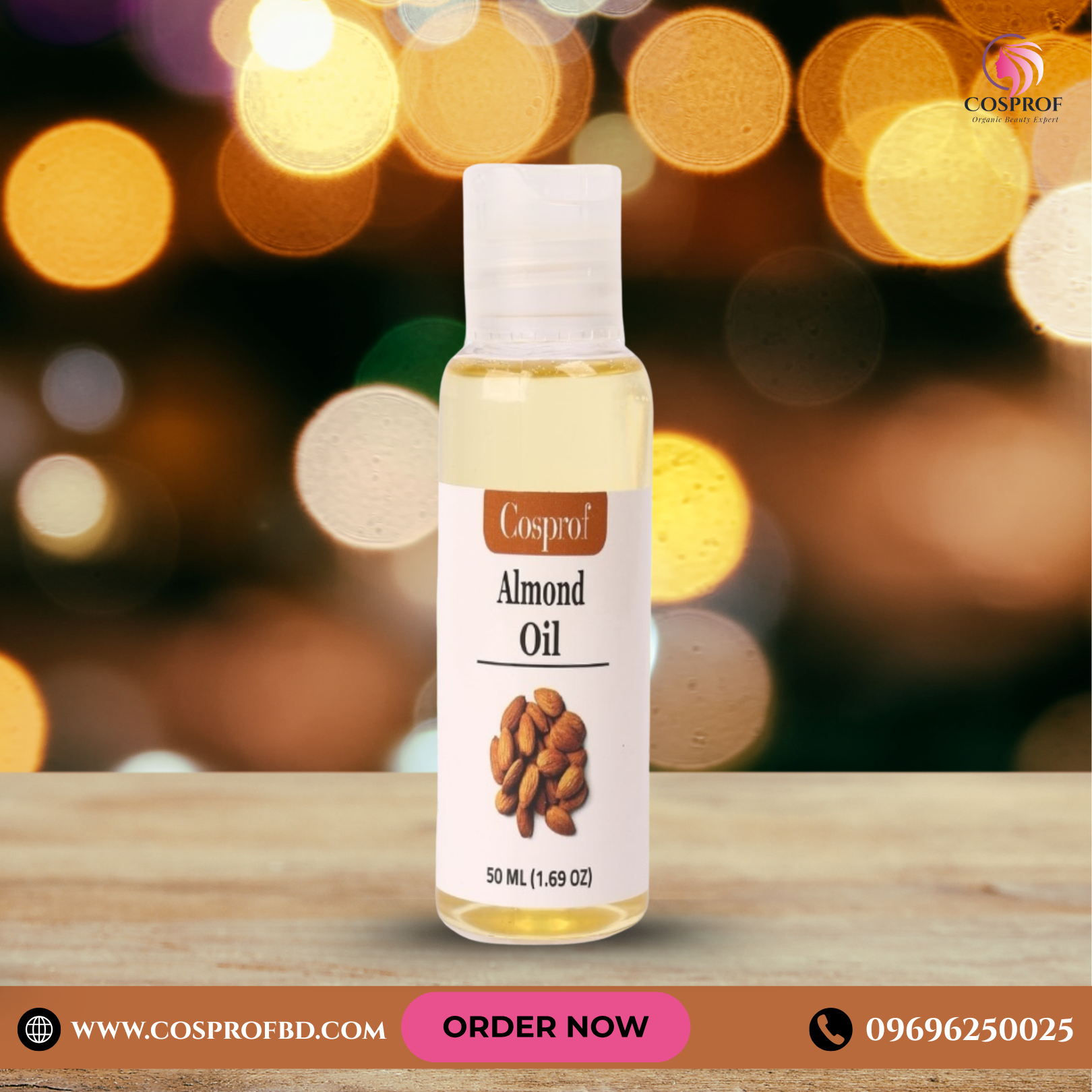 Picture of Cosprof Sweet Almond Oil 50 Ml Nutritional Hair And Skin Care Oil