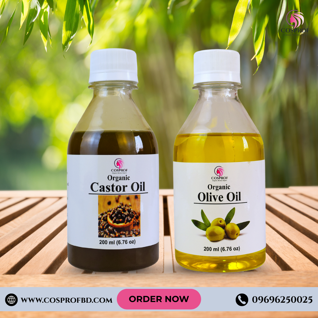 Picture of Cosprof Organic Olive and Castor oil Combo Pack - 200 ml Each