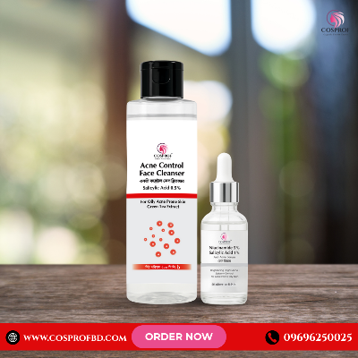 Picture of Cosprof Acne care combo pack salicylic cleanser 200 ml & Niacinamide serum 30 ml