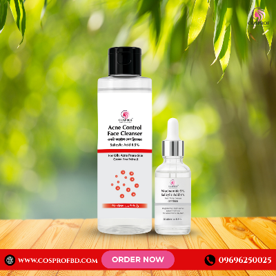 Picture of Cosprof Acne care combo pack salicylic cleanser 200 ml & Niacinamide serum 30 ml