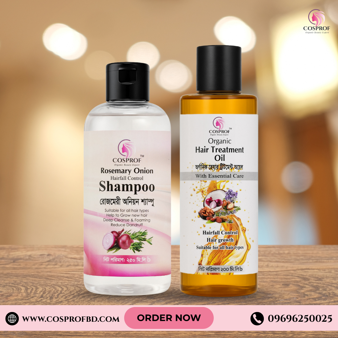 Picture of Cosprof Hair care combo hair oil 200 ml shampoo 280 ml all hair type