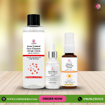 Picture of Acne care combo Salicylic face cleanser 200 ml Niacinamide serum 30 ml Sunscreen cream 50 gm